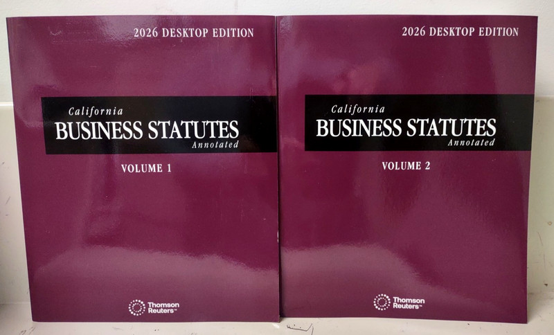 2026 California Business Statutes Annotated Thomson Reuters Desktop NEW