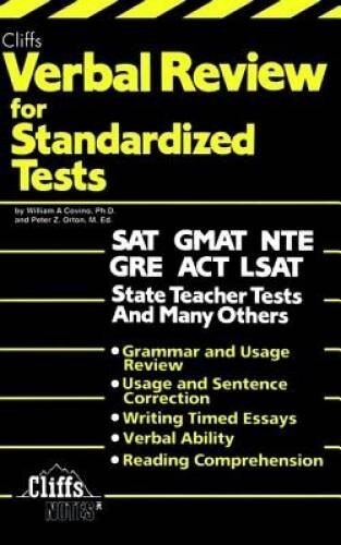Verbal Review for Standardized Tests (Cliffs Test Prep) – Paperback – GOOD