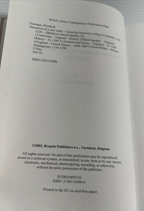 Narratives of a New Order Cistercian Historical Writing in England 1150-1220 HC gallery