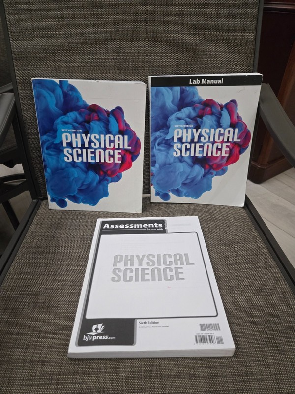 BJU Physical Science (6th Ed) 3-Book Student Set – Textbook, Lab Man & Tests