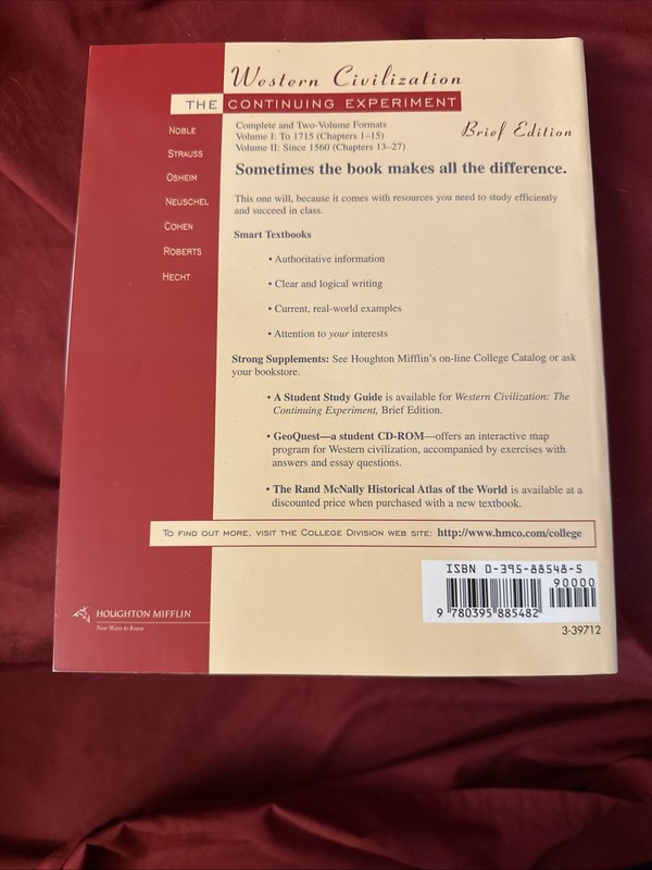 WESTERN CIVILIZATION:THE CONTINUING EXPERIMENT, BRIEF By Thomas F. X. Noble USED gallery