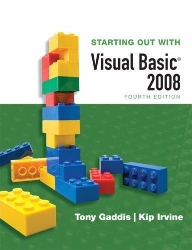 Starting Out with Visual Basic 2008; 4th Edi- 0321531353, Tony Gaddis, paperback