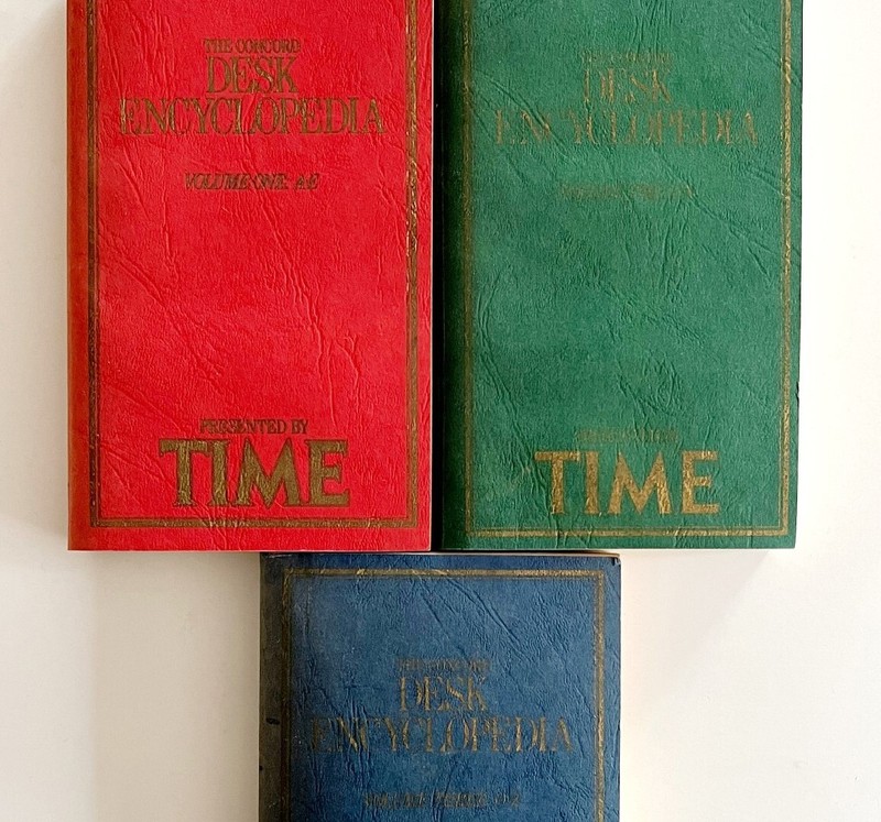 Time Concord Desk Encyclopedia 3 Volume Set With Case Vintage 1982 Complete E6