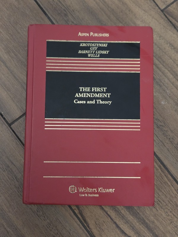 The First Amendment Aspen Casebook Series Krotoszynki ISBN 978-0-7355-6549-4