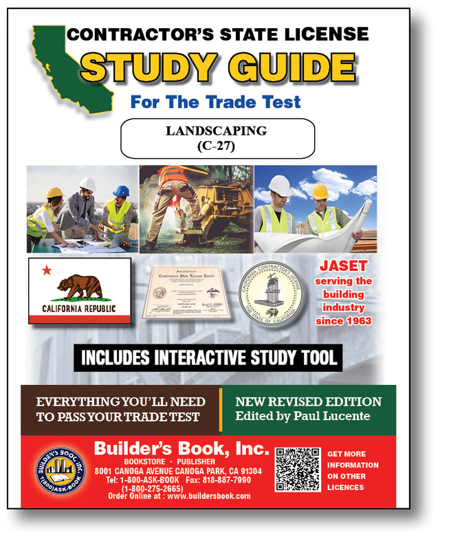 Jaset’s California Landscaping (C-27) Trade Book plus Online Study Tool
