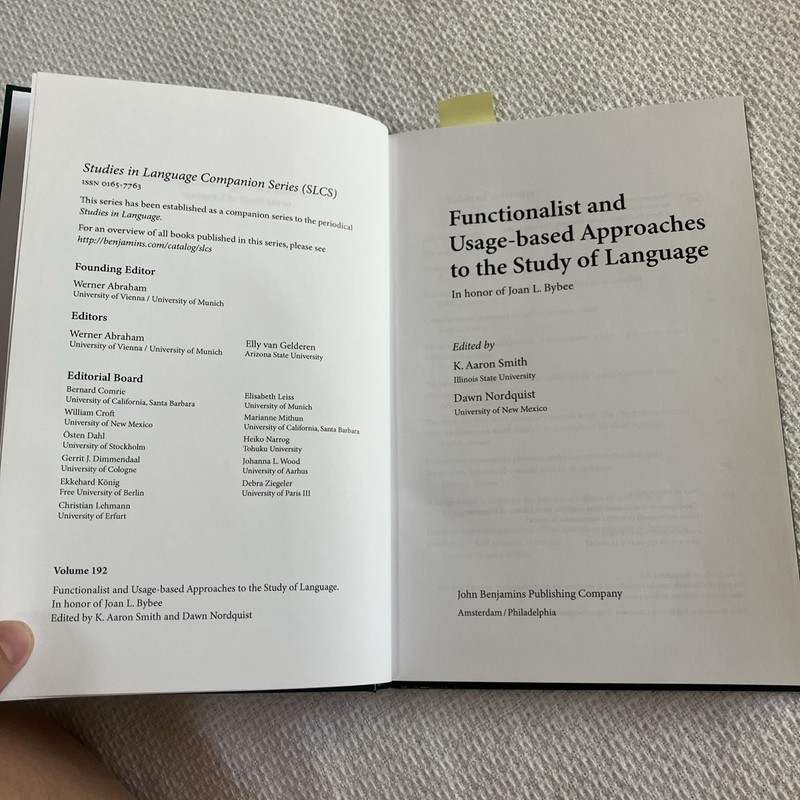 Studies in Language Companion Ser.: Functionalist and Usage-Based Approaches…