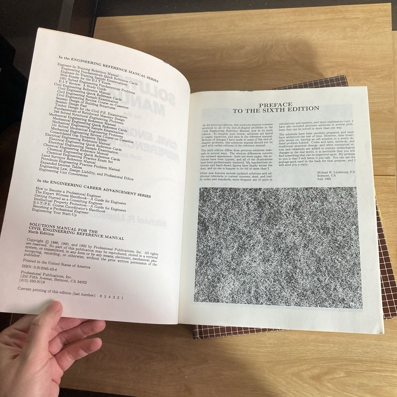Civil Engineering Reference Manual + Solutions Sixth 6th Edition Lindeburg HC gallery