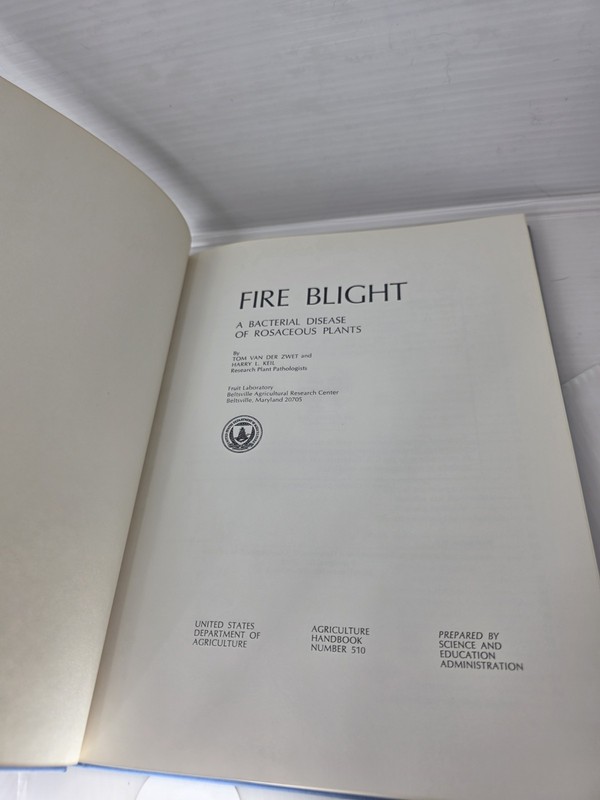Fire Blight Bacterial Disease Rosaceous Plants USDA Agriculture Handbook 510... gallery