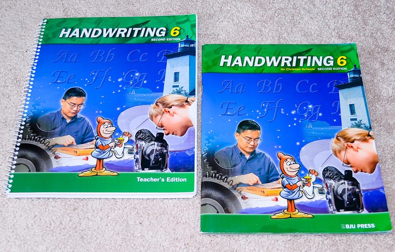 BJU Bob Jones 6th grade HANDWRITING 6 SET Student Workbook Teacher Edition