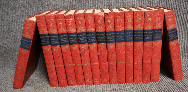 Vintage 1960 Masterplots Digest of World Literature Complete Set Volumes 1-15