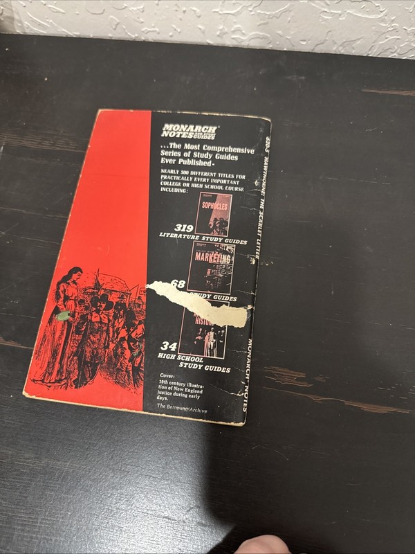 Vintage Book Nathaniel Hawthorne's The Scarlet Letter Monarch Notes 1965 gallery