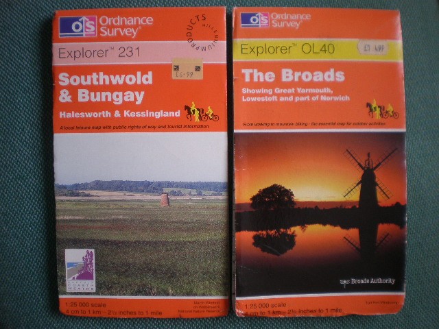 ol 40 231 The Broads, Southwold & Bungay LOT EXPLORER ORDNANCE SURVEY MAPS OS