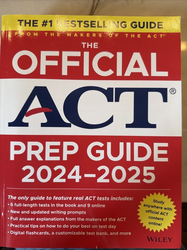The Official ACT Prep Guide 2024-2025: Book + 9 – Paperback, by ACT – Very Good