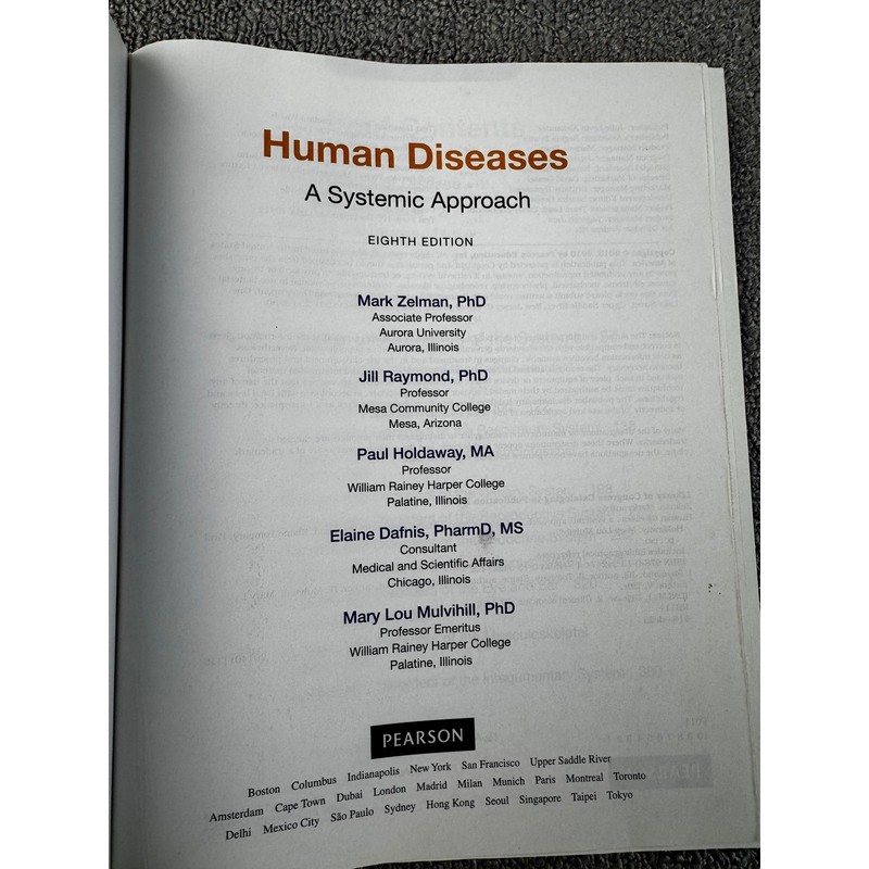 Human Diseases A Systemic Approach 8th Edition Zelman Raymond Pearson Textbook gallery