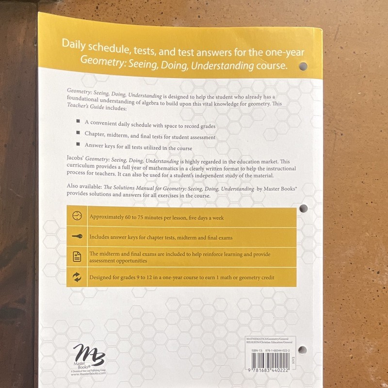 Master Books Geometry: Seeing, Doing, Understanding 3rd Ed Teacher Guide Jacobs gallery