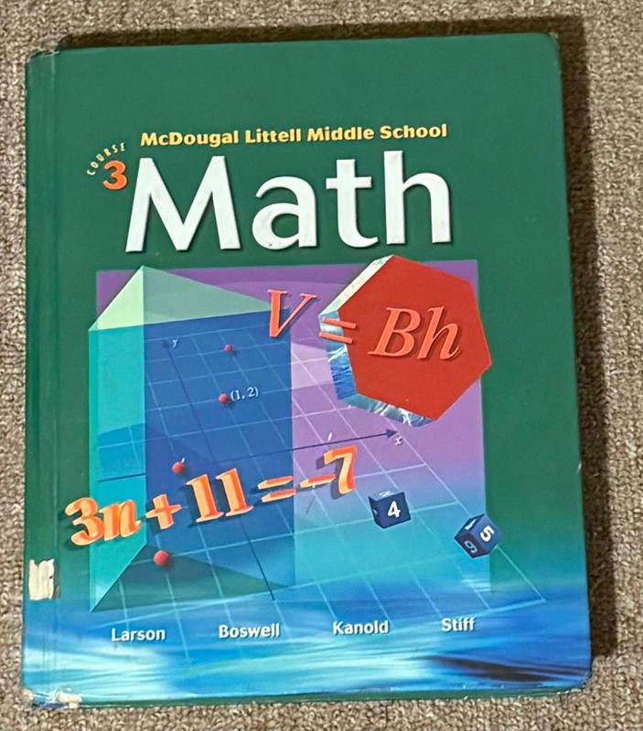 McDougal Littell Middle School Math Course 3 (ISBN: 0-618-50817-1)