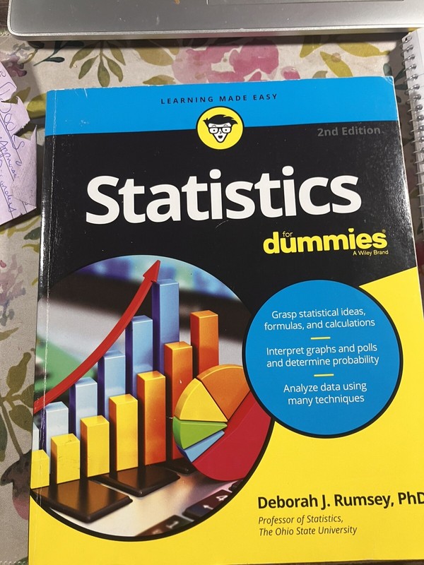 Statistics for Dummies by Deborah J. Rumsey (2016, Trade Paperback)