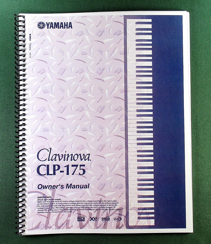 Yamaha CLP-175 Instruction Manual: 124 Pages & Protective Covers!