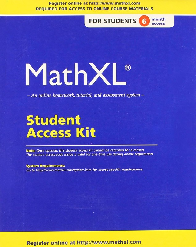 MathXL Math XL Standalone Access Code Card (12-Month) – Overnight Delivery