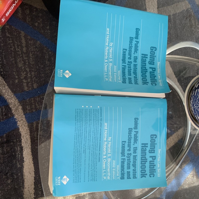 Going Public Handbook 2002 Edition Paperback Book Set Volumes 1 & 2