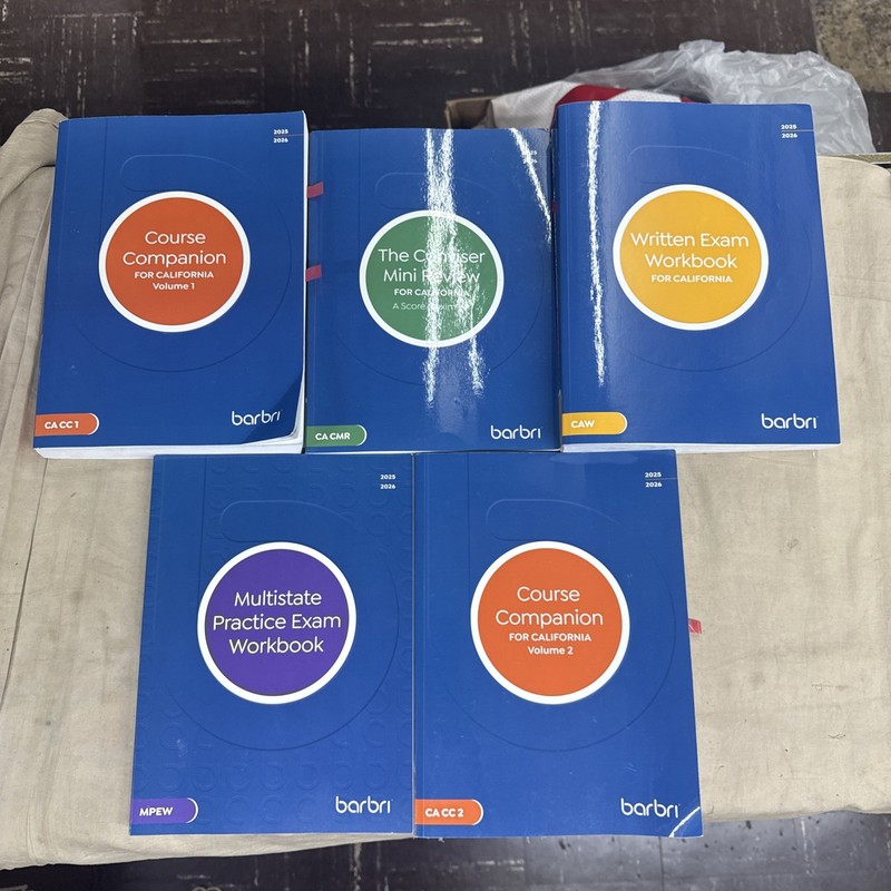 Barbri CALIFORNIA Bar Exam Course Companion 2025- 2026 Vol 1 2 Mpew Ca CC2 CC1