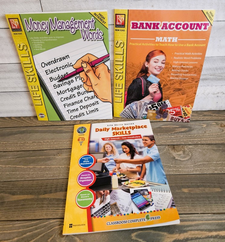 LOT (3) Remedia Publications Life Skills Math Series Homeschool Banking Money