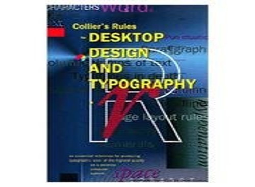 Collier’s Rules for Desktop Design and Typography by Collier Paperback Book The