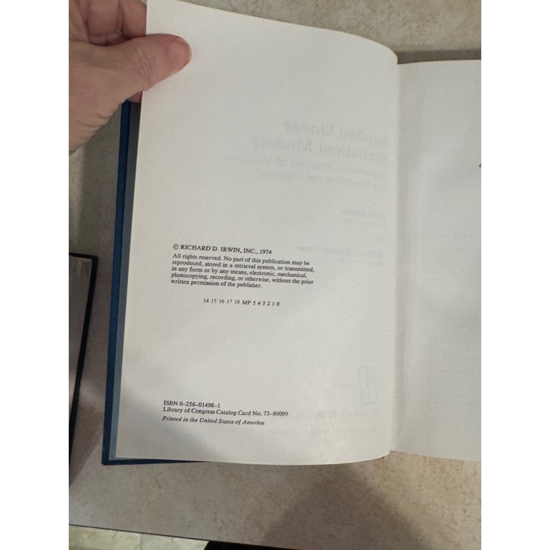 Applied Linear Statistical Models John Neter William Wasserman 1974 Hardcover gallery