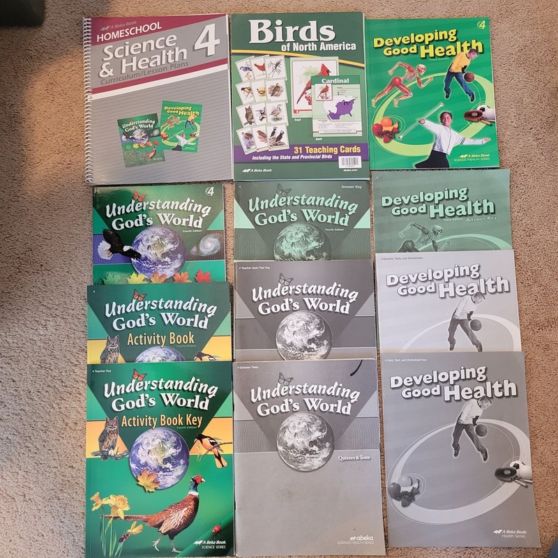Abeka 4th Grade Science 4th Ed. & Health 3rd Ed. 12 Parent & Student Books