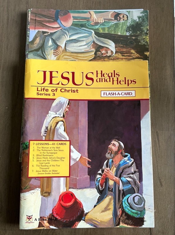 Abeka Flash-a-Card Set Jesus Heals and Helps 7 Lessons / 38 Cards