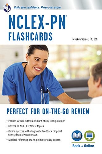 NCLEX-PN FLASHCARD BOOK + ONLINE (NURSING TEST PREP) By Rebekah Warner **Mint**