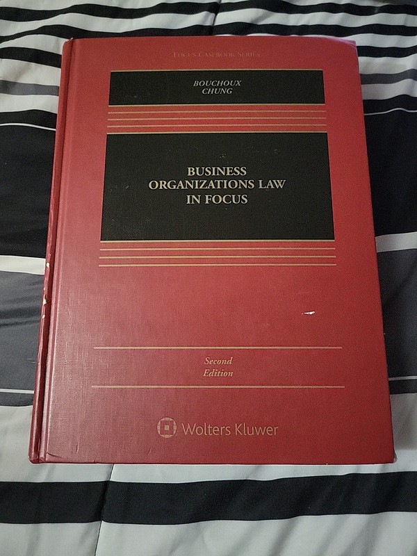 Business Organization Law In Focus Second Edition by Bouchoux & Chung Hardcover