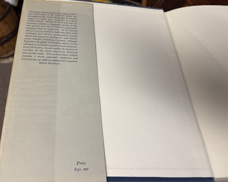 Egyptian Grammar Being an Introduction to the Study of Hieroglyphics HBDJ 1969 gallery