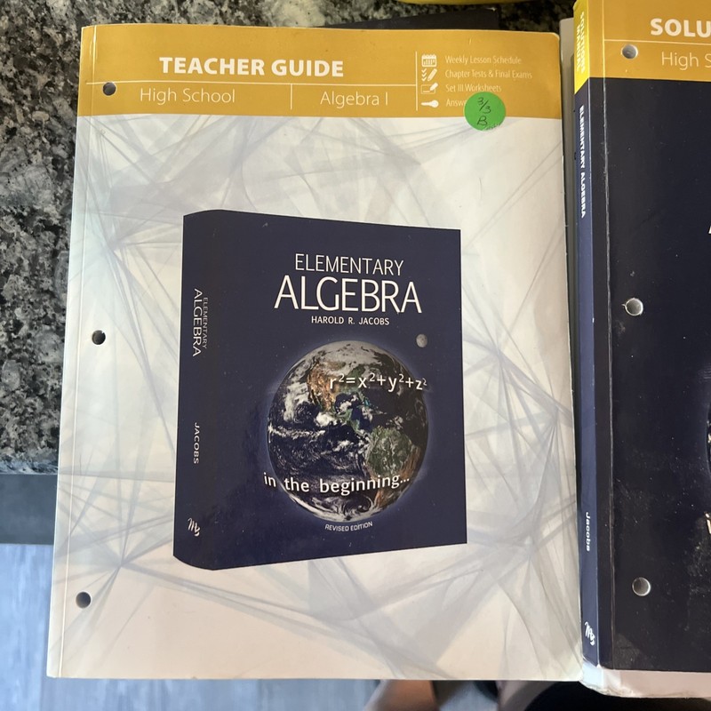 Elementary Algebra (Teacher Guide) by Harold R. Jacobs (2016, Trade Paperback)