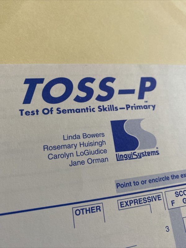Test Of Semantic Skills-Primary TOSS-P Lot Of 17 Test Forms Value Of $43.35