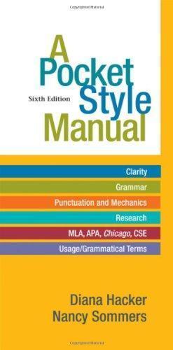 A Pocket Style Manual by Hacker, Diana; Sommers, Nancy