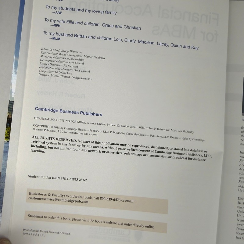 Financial Accounting for MBAs 7th Edition Easton Wild Halsey McAnally Hardcover gallery