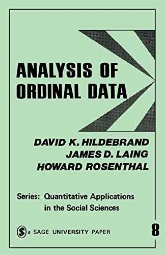 Analysis of Ordinal Data – Paperback, by Hildebrand David K.; – Acceptable