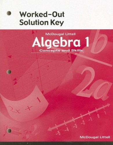 MCDOUGAL LITTELL ALGEBRA 1: CONCEPTS AND SKILLS WORKED-OUT *Excellent Condition*