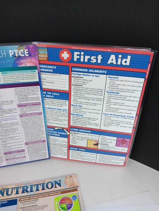 7 Medical BarChartsTri-Fold Quick Study Laminated Academic Guide Lot- gallery