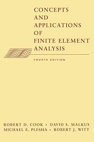 Concepts and Applications of Finite – Hardcover, by Cook Robert D.; – Very Good