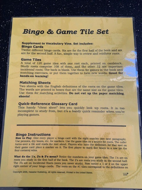 Vocabulary Vine – Word Roots & Definitions Bingo & Magnetic US States Puzzle