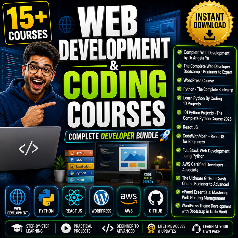 15+ Web Development & Coding Courses Digital Download