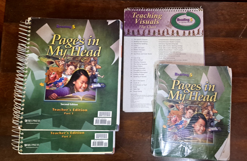 BJU Press Reading 5 Pages in My Head Set with Teachers Edition~2nd Edition Bob