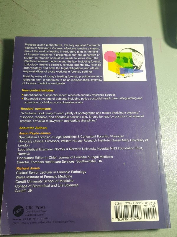 Simpson's Forensic Medicine 14th Edition - Jason Payne-James - 9781498704298 gallery