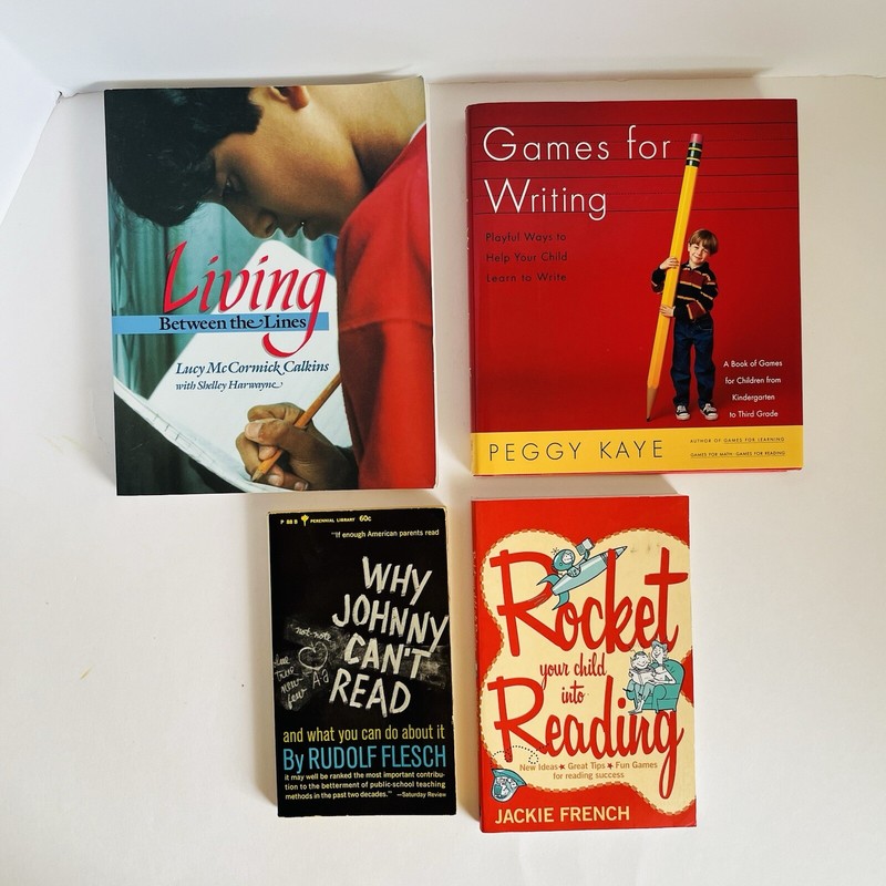 Lot of 4 Teacher Reading Resource Books Calkins Flesch Kaye French Grades 1-3 HC