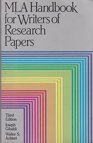MLA Handbook for Writers of Research Papers, Third Edition, Paperback