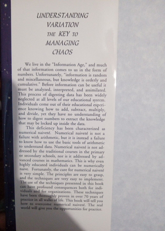 Understanding Variation--The Key to Managing Chaos by Donald J. Wheeler--HC & DJ gallery