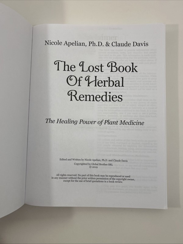 The Lost Book of Herbal Remedies: by Nicole Apelian & Claude Davis Paperback gallery
