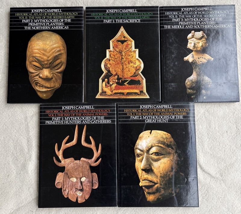 Historical Atlas of World Mythology Hardcover DJ Joseph Campbell 1988 5 vol set